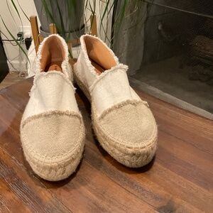 Patricia Green Cream and Tan Espadrilles
